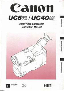 Canon UC 5 Hi manual. Camera Instructions.